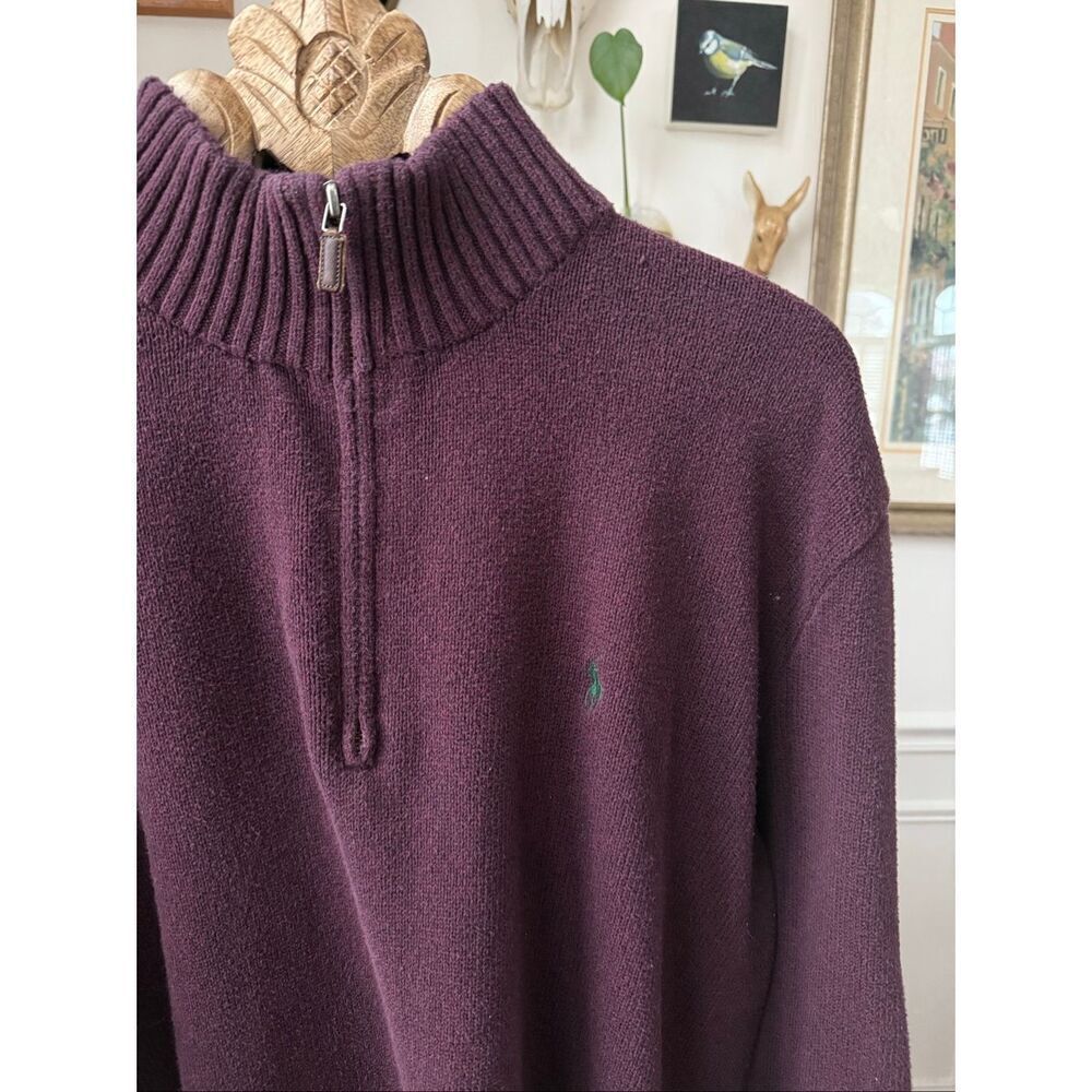 Polo Ralph Lauren Burgundy 1/4 Zip Sweater Cotton XXL